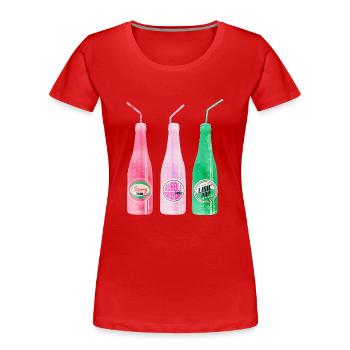 Drinks - Women's Premium Organic T-Shirt - red - Front - Mia (176cm)