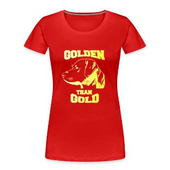 Golden than Gold - Frauen Premium Bio T-Shirt - Rot - Vorne - Mia (176cm)