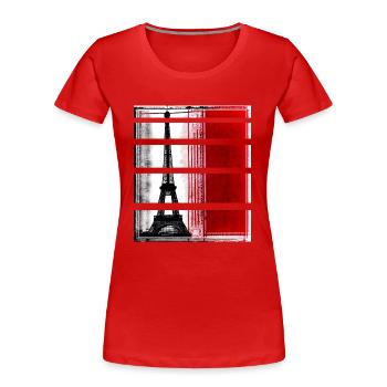 Paris Eiffelturm Modern Casual Style - Frauen Premium Bio T-Shirt - Rot - Vorne - Mia (176cm)