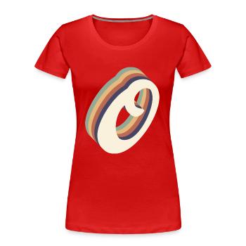 Buchstabe O - Frauen Premium Bio T-Shirt - Rot - Vorne - Mia (176cm)
