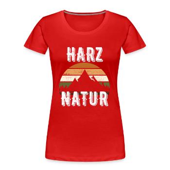 Harz Natur wandern Berge Geschenk - Frauen Premium Bio T-Shirt - Rot - Vorne - Mia (176cm)