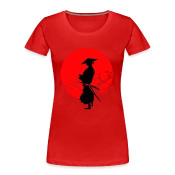 Guerrier samouraï - T-shirt bio Premium Femme - rouge - Devant - Mia (176cm)