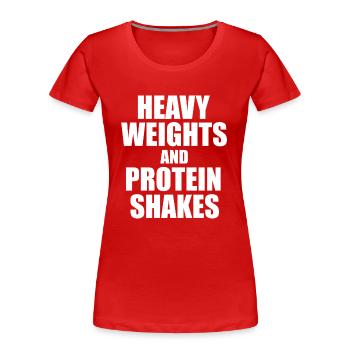 Devis poids lourds - T-shirt bio Premium Femme - rouge - Devant - Mia (176cm)