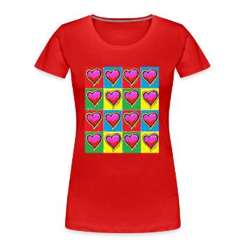 Subway Graffiti Hearts - Women's Premium Organic T-Shirt - red - Front - Mia (176cm)