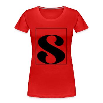 Buchstaben-Alphabet s - Frauen Premium Bio T-Shirt - Rot - Vorne - Mia (176cm)