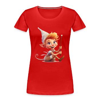 Kobolde sind ein populärer Teil der Folklore - Frauen Premium Bio T-Shirt - Rot - Vorne - Mia (176cm)