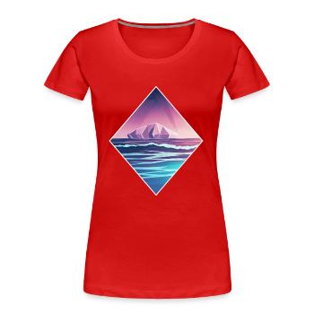 Ozean Vaporwave - Frauen Premium Bio T-Shirt - Rot - Vorne - Mia (176cm)