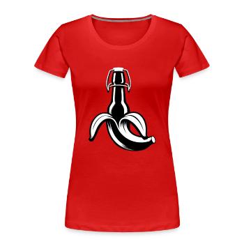 Bananenbier | Mein Obst | Bier wir lieben Dir - Frauen Premium Bio T-Shirt - Rot - Vorne - Mia (176cm)