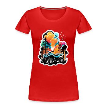 quad et tout terrain - T-shirt bio Premium Femme - rouge - Devant - Mia (176cm)