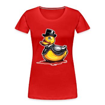 Canard en caoutchouc / canard en caoutchouc / eau / baignoire - T-shirt bio Premium Femme - rouge - Devant - Mia (176cm)