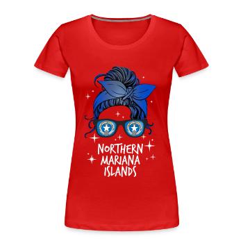 Mariannes du Nord (Îles) - T-shirt bio Premium Femme - rouge - Devant - Mia (176cm)