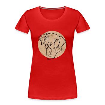 DALMATE - T-shirt bio Premium Femme - rouge - Devant - Mia (176cm)