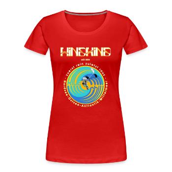 Kitesurfing - Frauen Premium Bio T-Shirt - Rot - Vorne - Mia (176cm)