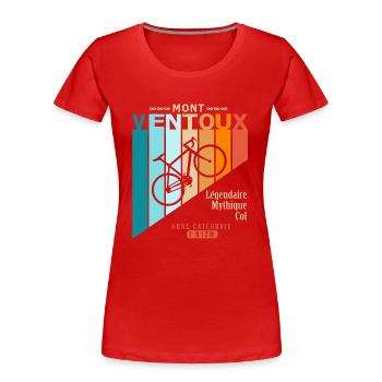 vélo mont ventoux cyclsite velo - T-shirt bio Premium Femme - rouge - Devant - Mia (176cm)