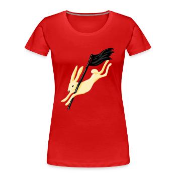 RABBIT - Frauen Premium Bio T-Shirt - Rot - Vorne - Mia (176cm)