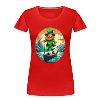 Planche à pagaie Shamrock Shamrock de la Saint-Patrick - T-shirt bio Premium Femme - rouge - Devant - Mia (176cm)