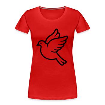 Colombe - T-shirt bio Premium Femme - rouge - Devant - Mia (176cm)