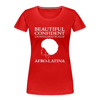 Afro Latina - Frauen Premium Bio T-Shirt - Rot - Vorne - Mia (176cm)