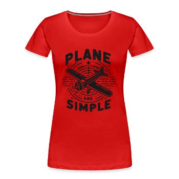 Flach und einfach - Frauen Premium Bio T-Shirt - Rot - Vorne - Mia (176cm)