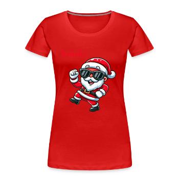 weihnachtsmann hohoho - Frauen Premium Bio T-Shirt - Rot - Vorne - Mia (176cm)