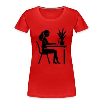 Lernen Studieren Arbeiten - Frauen Premium Bio T-Shirt - Rot - Vorne - Mia (176cm)