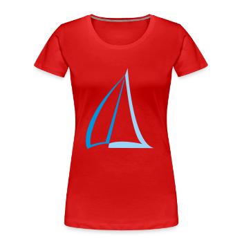 Segel Zweifarbig - Frauen Premium Bio T-Shirt - Rot - Vorne - Mia (176cm)