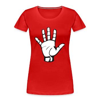Hand - Frauen Premium Bio T-Shirt - Rot - Vorne - Mia (176cm)