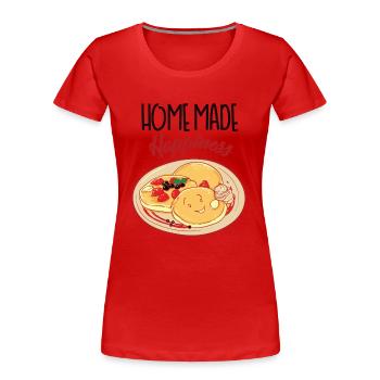 Le bonheur fait maison - T-shirt bio Premium Femme - rouge - Devant - Mia (176cm)