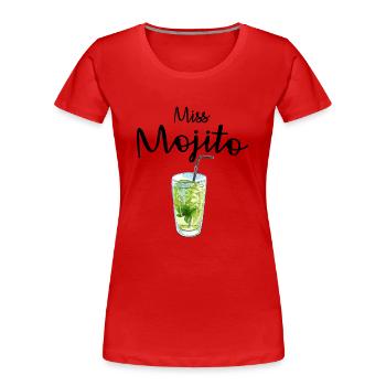 Fräulein Mojito - Frauen Premium Bio T-Shirt - Rot - Vorne - Mia (176cm)