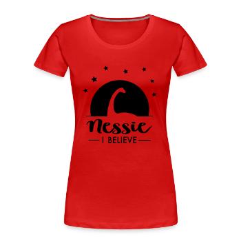 2541614 130235075 Nessie - Frauen Premium Bio T-Shirt - Rot - Vorne - Mia (176cm)