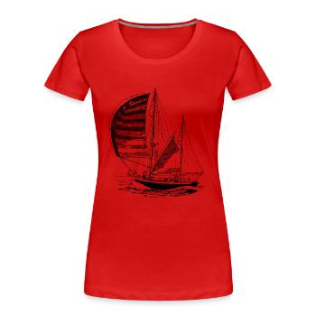 Das Segelboot - Frauen Premium Bio T-Shirt - Rot - Vorne - Mia (176cm)