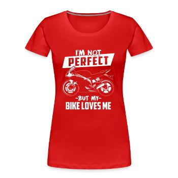 Chemise de moto · Superbike · Biker · m'aime - T-shirt bio Premium Femme - rouge - Devant - Mia (176cm)