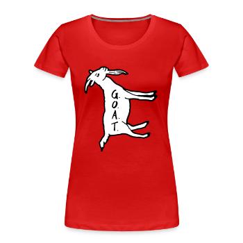 Ziege 90° links - Frauen Premium Bio T-Shirt - Rot - Vorne - Mia (176cm)