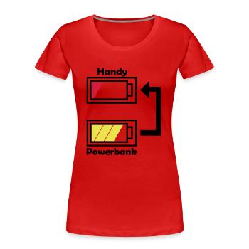 Charging - Women's Premium Organic T-Shirt - red - Front - Mia (176cm)