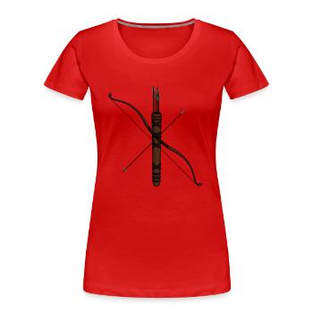 archery arrow bow crossbow target sports6 - Women's Premium Organic T-Shirt - red - Front - Mia (176cm)