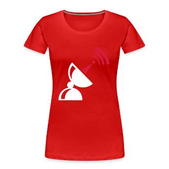 La station de radio pour les nerds - T-shirt bio Premium Femme - rouge - Devant - Mia (176cm)