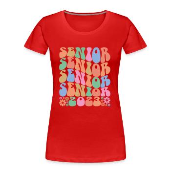 Senior 2023 - Graduated Students Graduation Party - Women's Premium Organic T-Shirt - red - Front - Mia (176cm)