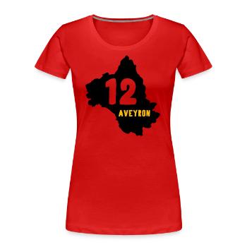 Aveyron France 12 - Women's Premium Organic T-Shirt - red - Front - Mia (176cm)