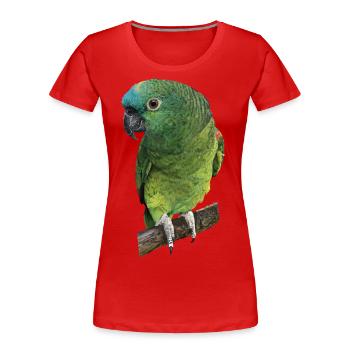 L’amazone à front bleu - T-shirt bio Premium Femme - rouge - Devant - Mia (176cm)