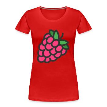 Raspberry - Raspberries MOTIVE - Women's Premium Organic T-Shirt - red - Front - Mia (176cm)