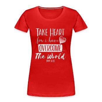 Take Heart christliches christen Religion christus - Frauen Premium Bio T-Shirt - Rot - Vorne - Mia (176cm)