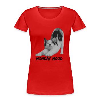 montag Mood - Frauen Premium Bio T-Shirt - Rot - Vorne - Mia (176cm)