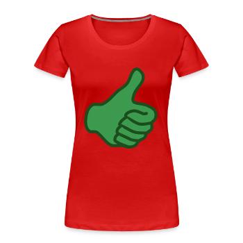 pouces vers le haut - T-shirt bio Premium Femme - rouge - Devant - Mia (176cm)