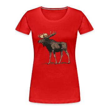 Moose Norway Finland Sweden Scandinavia - Women's Premium Organic T-Shirt - red - Front - Mia (176cm)