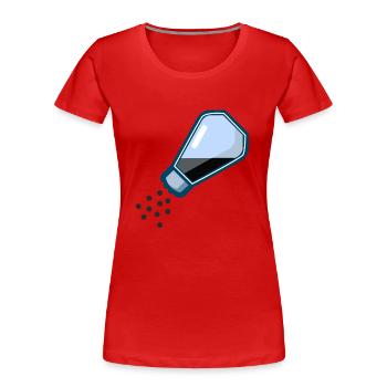 pepper shaker pfeffer streuer salt salz - Frauen Premium Bio T-Shirt - Rot - Vorne - Mia (176cm)