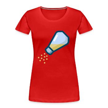 pepper salt pfeffer salz shaker streuer1 - Frauen Premium Bio T-Shirt - Rot - Vorne - Mia (176cm)