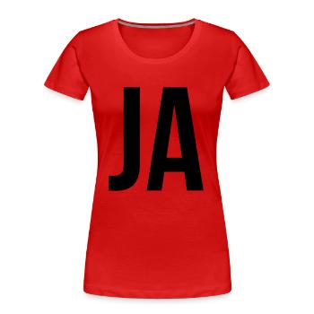 Ja - Frauen Premium Bio T-Shirt - Rot - Vorne - Mia (176cm)