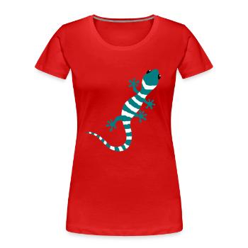 Gecko Salamander Lizard Reptile cadeau d'escalade - T-shirt bio Premium Femme - rouge - Devant - Mia (176cm)