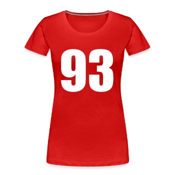 93 - Women's Premium Organic T-Shirt - red - Front - Mia (176cm)