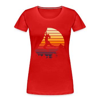Vintage Sport Climbing Rock Climbing - Women's Premium Organic T-Shirt - red - Front - Mia (176cm)